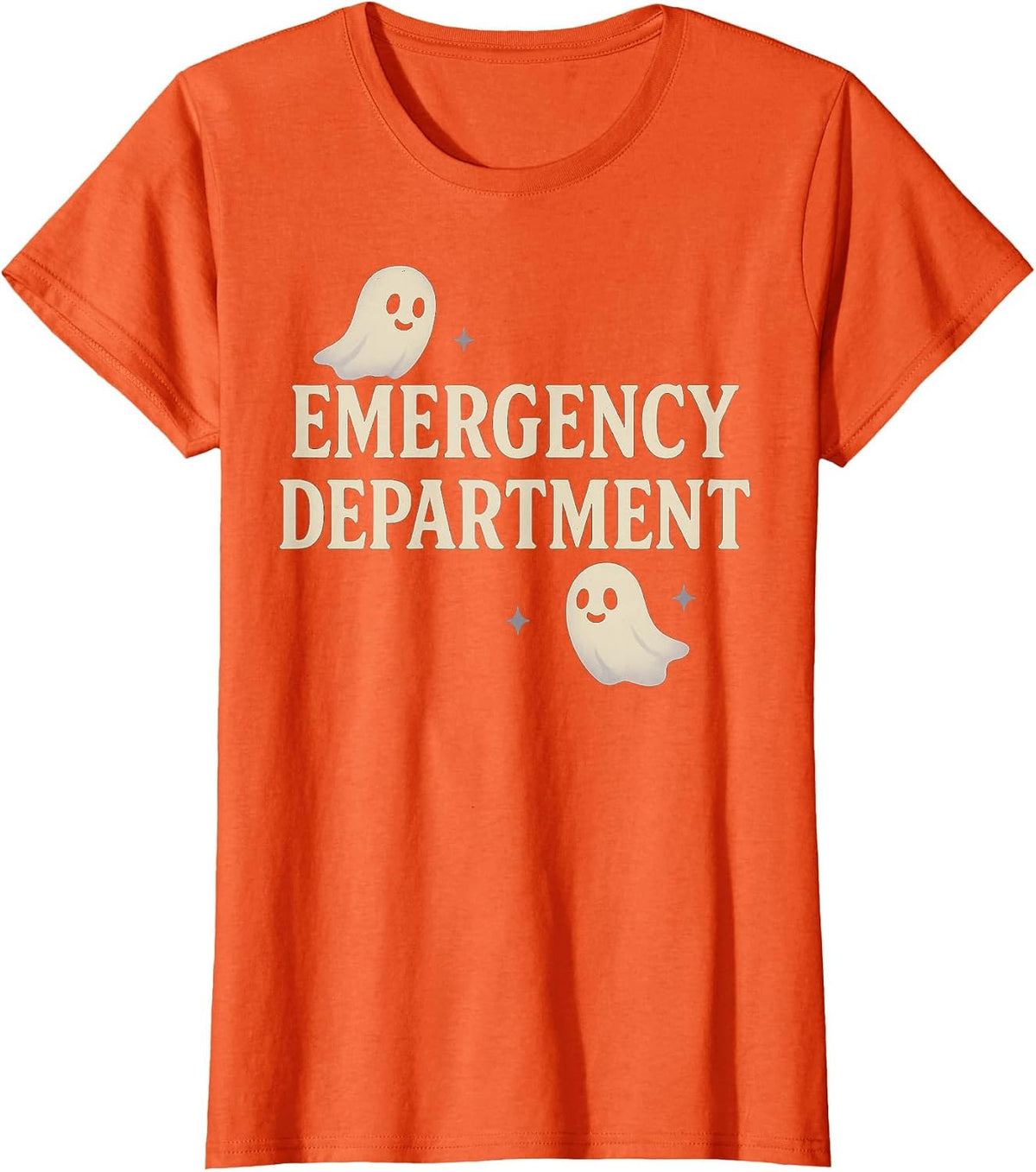 ER Halloween Emergency Department Cute Ghost Design Spooky T-Shirt - Orange