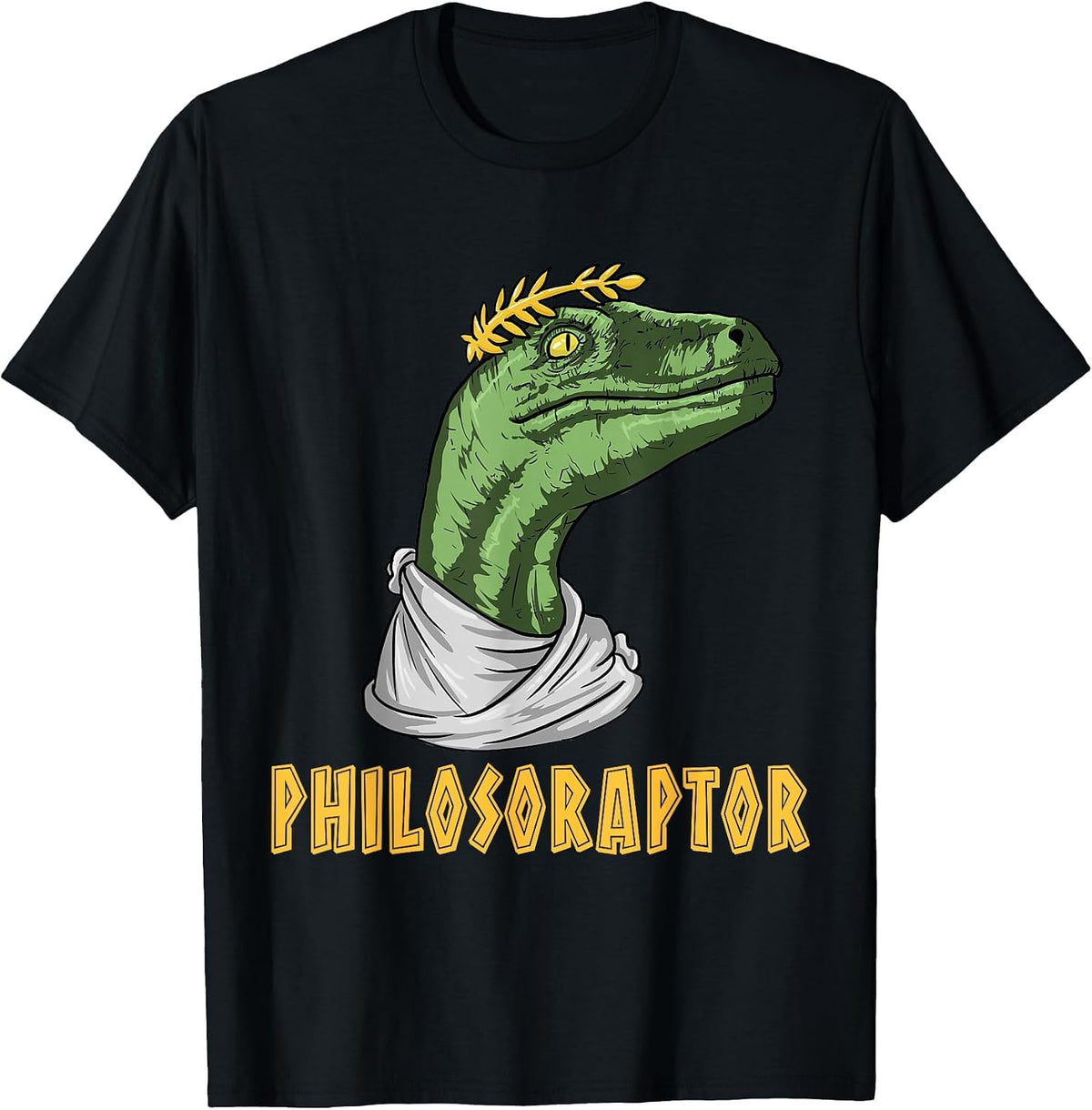 Philosoraptor Velociraptor Philosopher - Funny Philosophy T-Shirt - Black