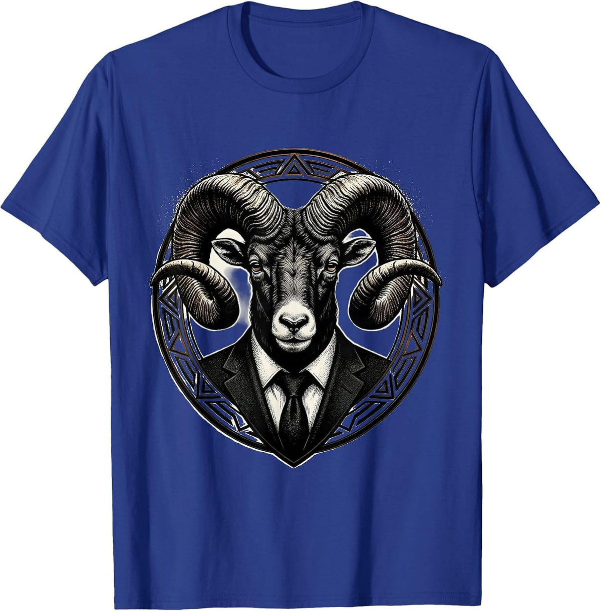 Ram Boss Suit Jacket Graphic Tee T-Shirt - Royal Blue