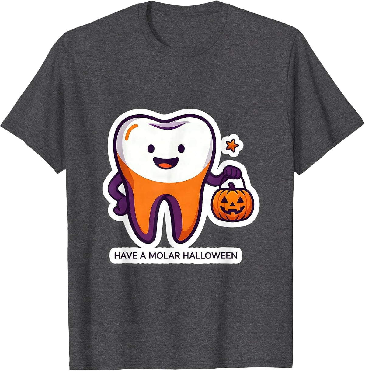 Have A Molar Halloween Playful Dental Squad Halloween T-Shirt - Dark Heather Grey