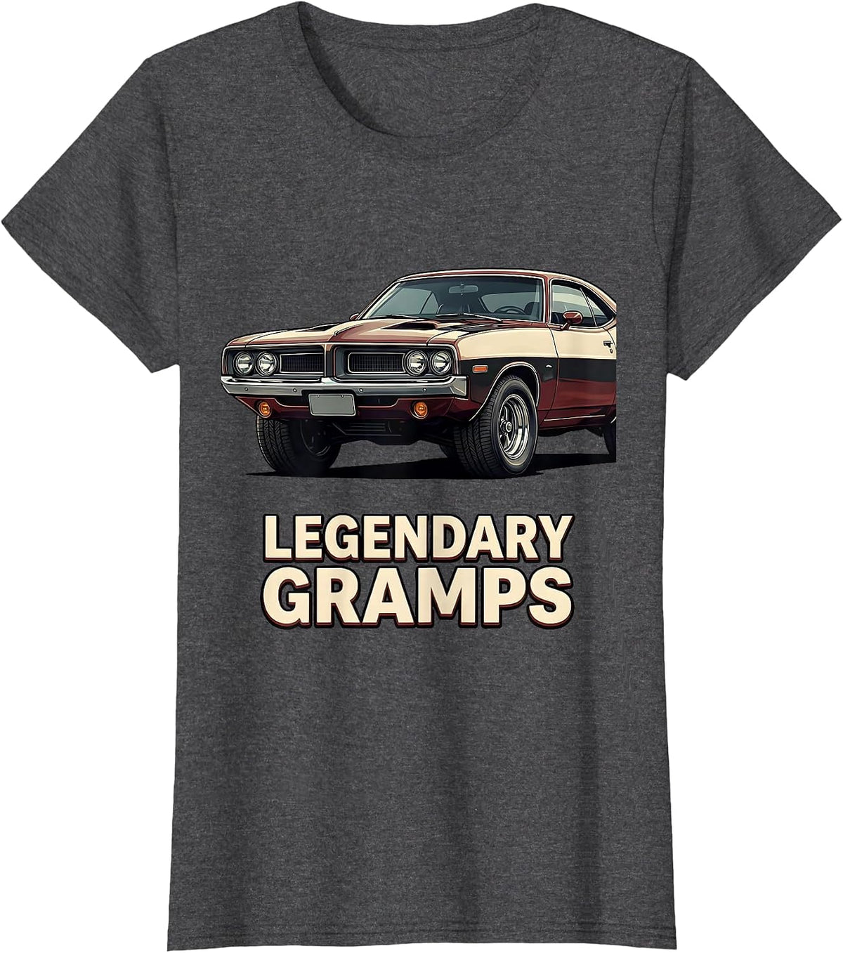 Women's Legendary Gramps Funny Grandpa Classic Car Enthusiast Humor T-Shirt - Dark Heather Grey