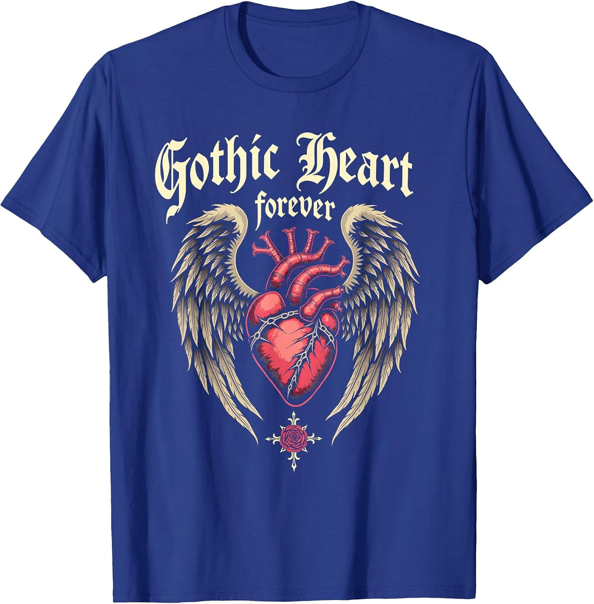 Gothic Heart Forever Dark Romance Women's Design T-Shirt - Royal Blue