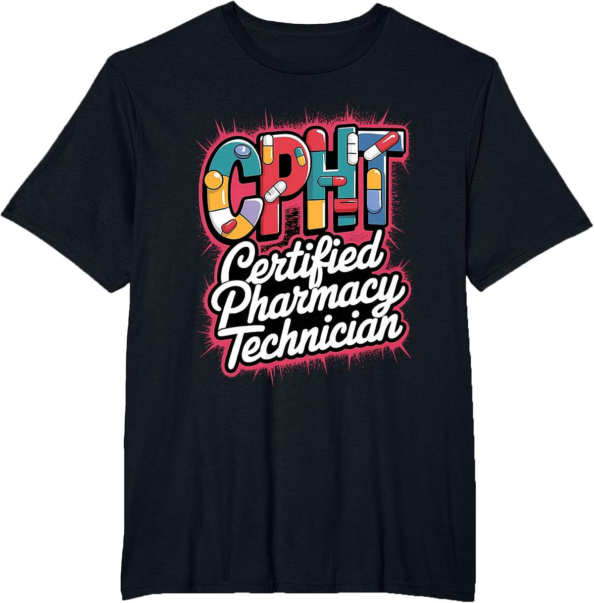 Certified Pharmacy Tech CPHT Pharmacist T-Shirt - Black