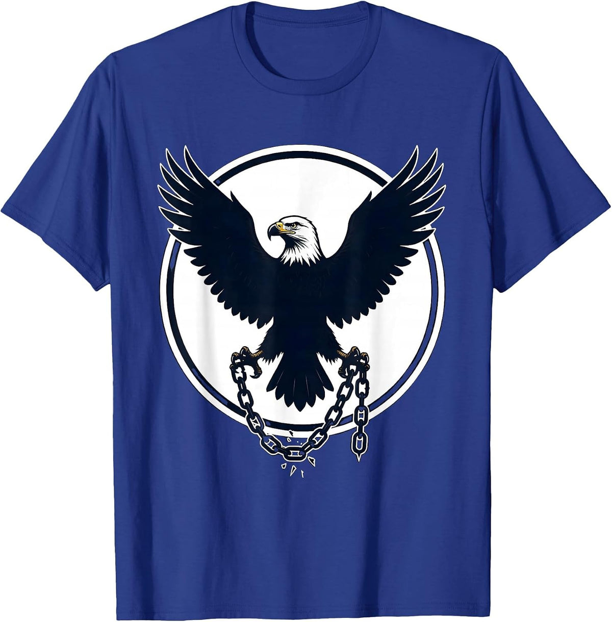 Men's Bald Eagle Breaking Chains Freedom Graphic T-Shirt - Royal Blue