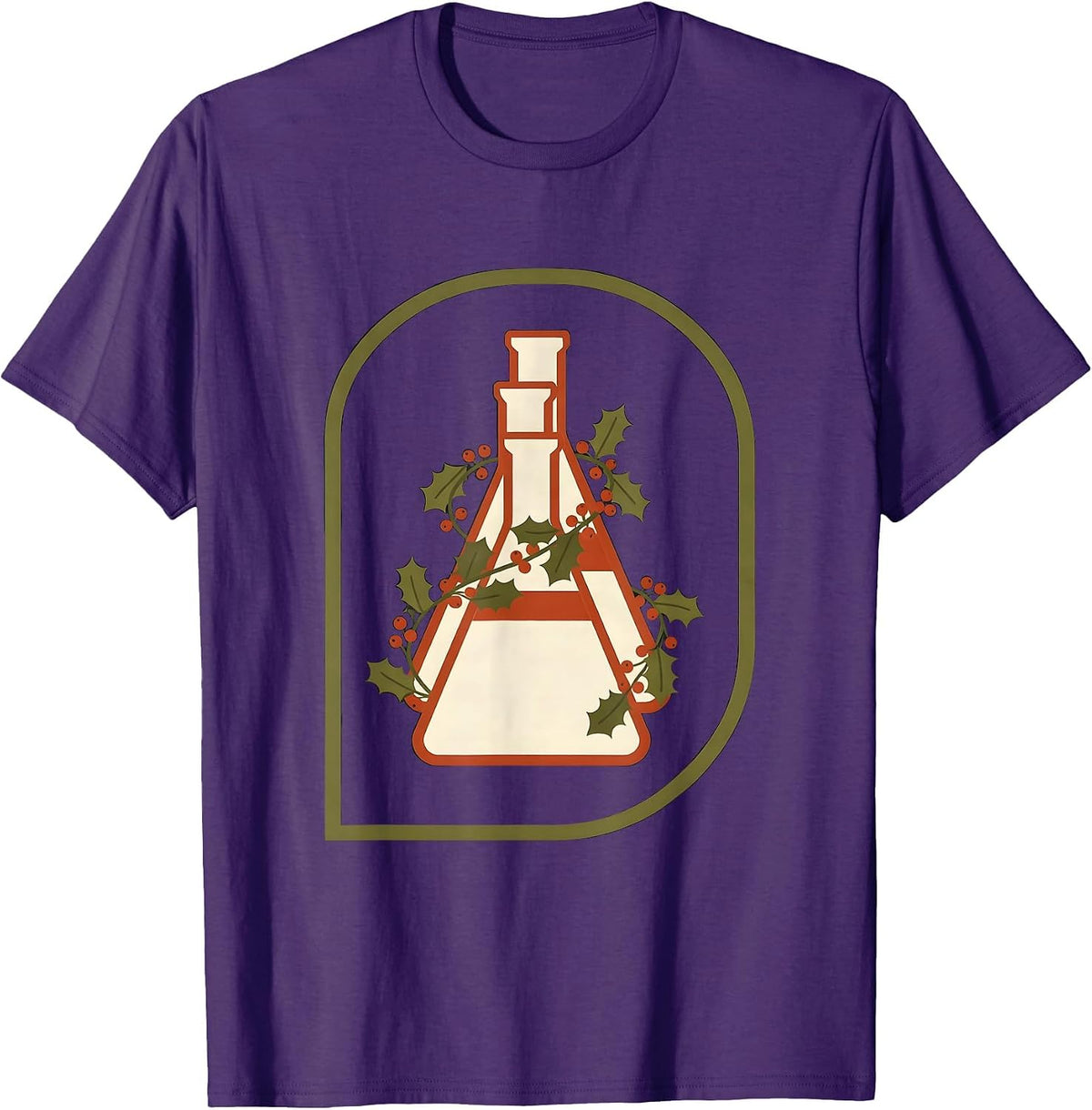 Laboratory Flasks Midcentury Modern Pharmacy Tech Christmas T-Shirt - Purple