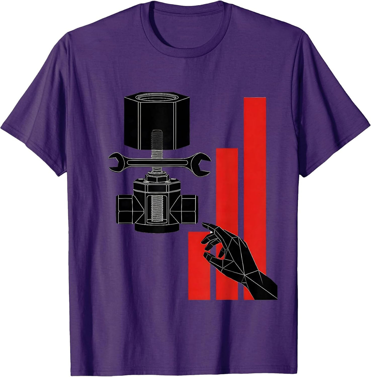 Exploded Valve Plumbing Trade Humor Gift for Plumbers T-Shirt - Purple