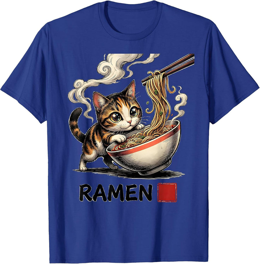 RAMEN Anime Manga Kawaii Cat Ramen Lover Gift T-Shirt - Royal Blue