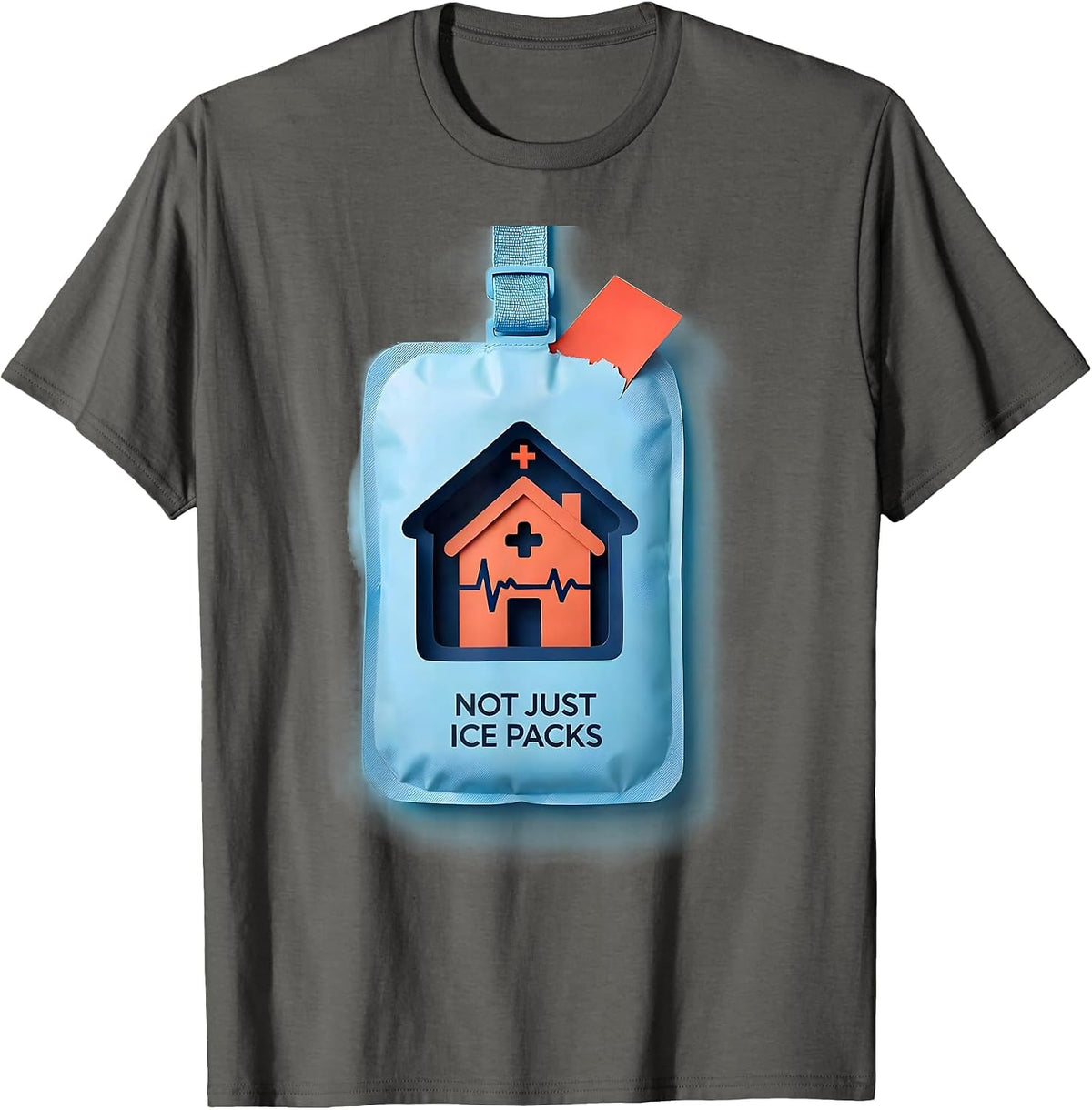Men's Not Just Ice Packs Funny School Nurse Gift Back To School T-Shirt - Asphalt Grey