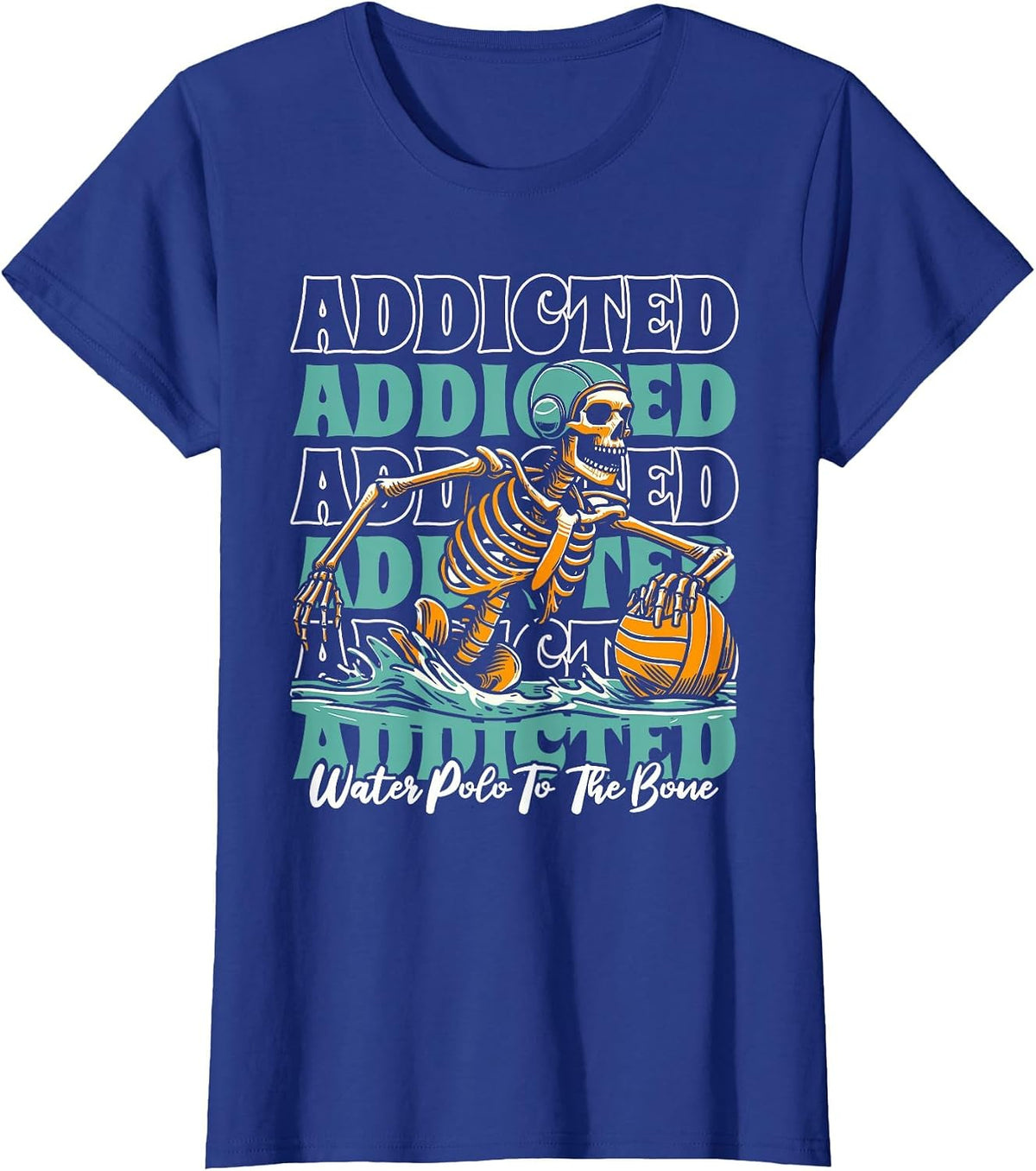 Player Skeleton - Waterpolo Sport Water Polo T-Shirt - Royal Blue