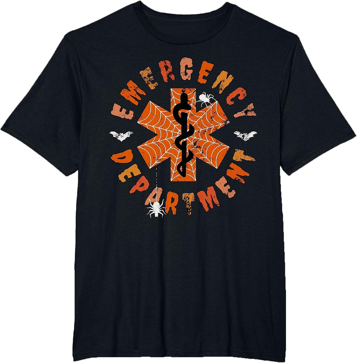 Emergency Department Halloween Costume Er Fall Pumpkin Nurse T-Shirt - Black