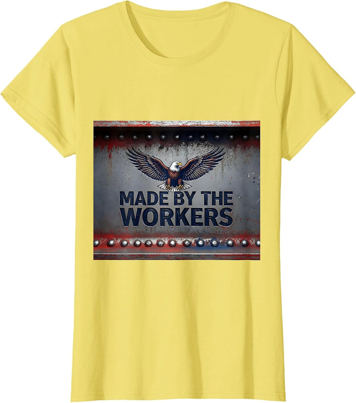 Made by the Workers Labor Day Graphic Design T-Shirt - Lemon Yellow