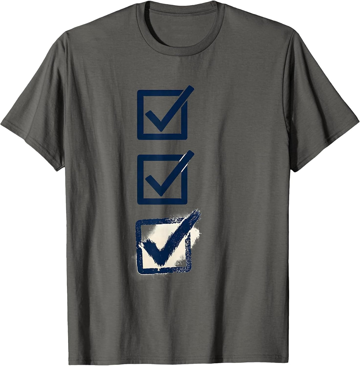 Men's Ballot Box Stamp Political Satire Humor T-Shirt - Asphalt Grey
