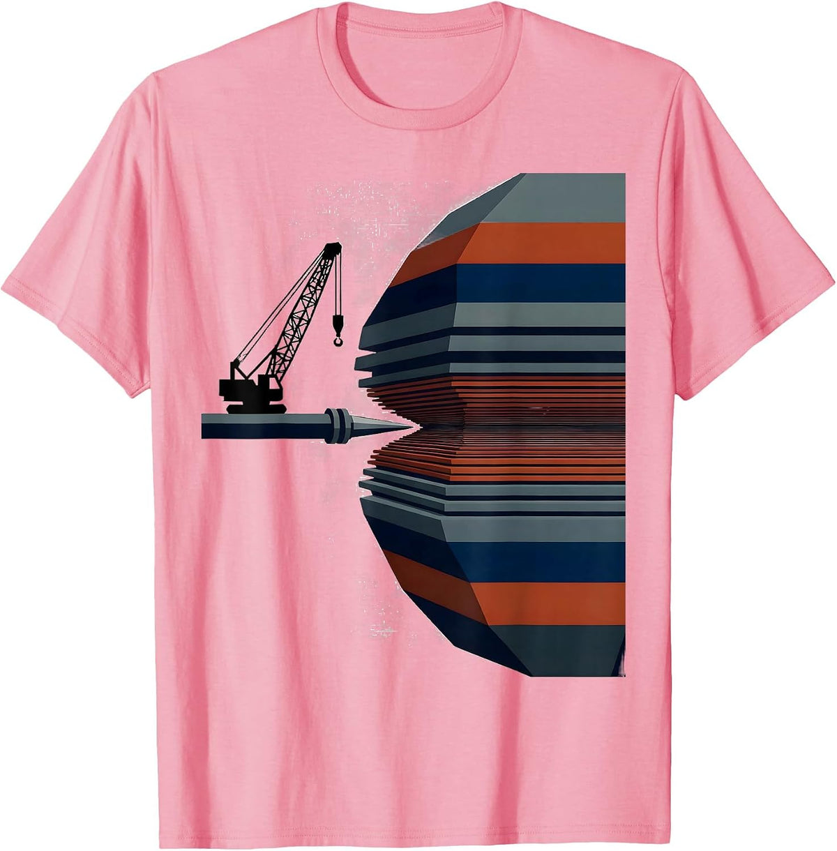 Men's Drill Derrick Geometric American Flag Patriotic Pride T-Shirt - Pink