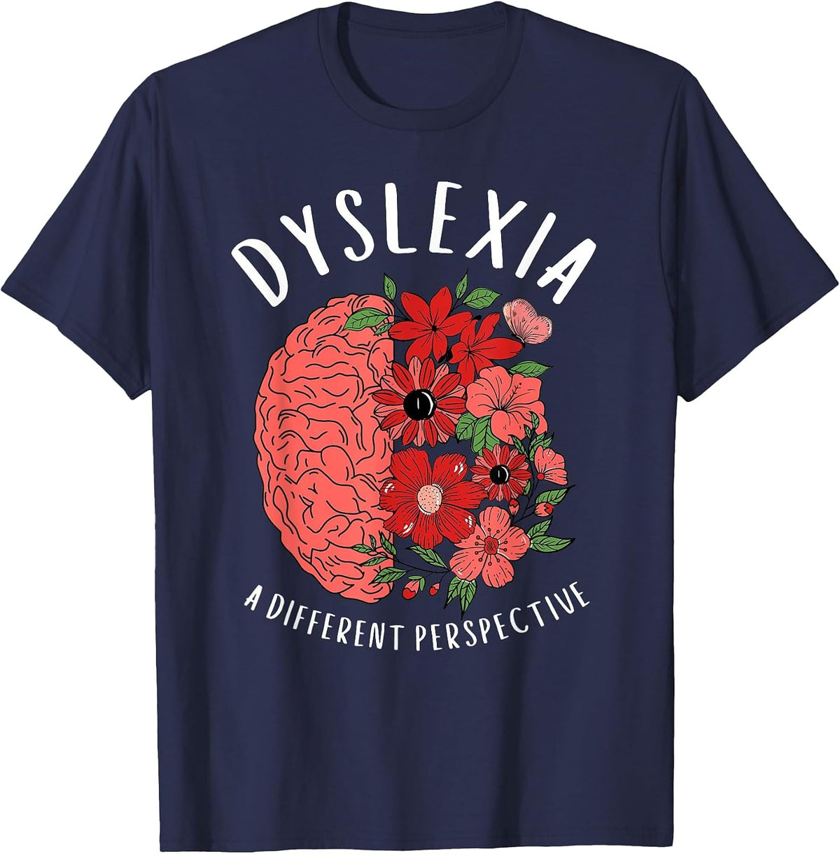Dyslexia Awareness Dyslexia A Different Perspective Mom T-Shirt - Navy Blue