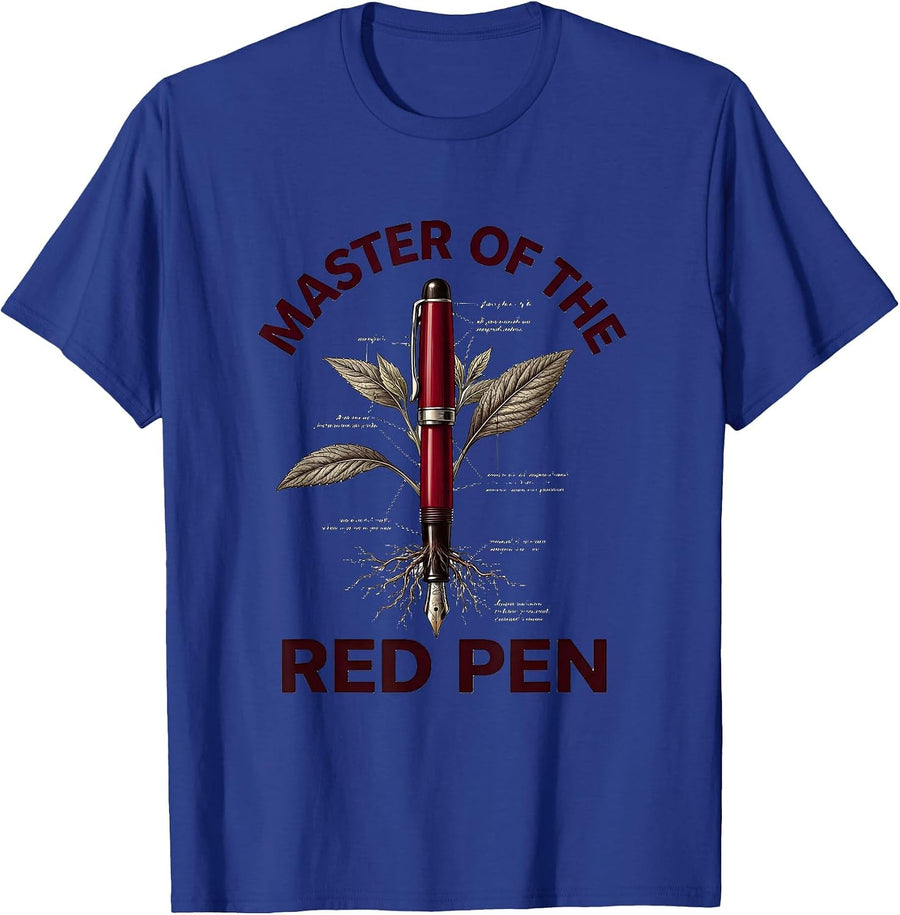 Master of the Red Pen English Teacher Design T-Shirt - Royal Blue