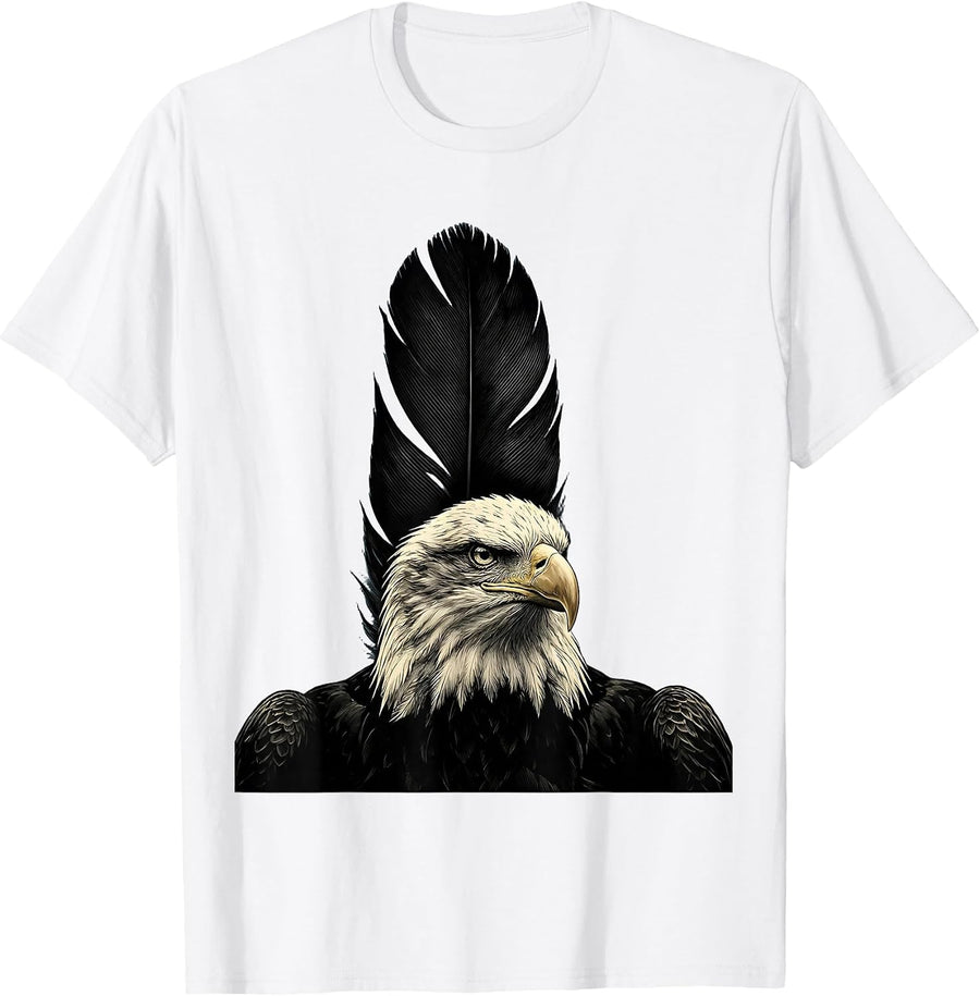 Men's Bald Eagle Minimalist Christian Faith Eagle Lover Gift T-Shirt - White