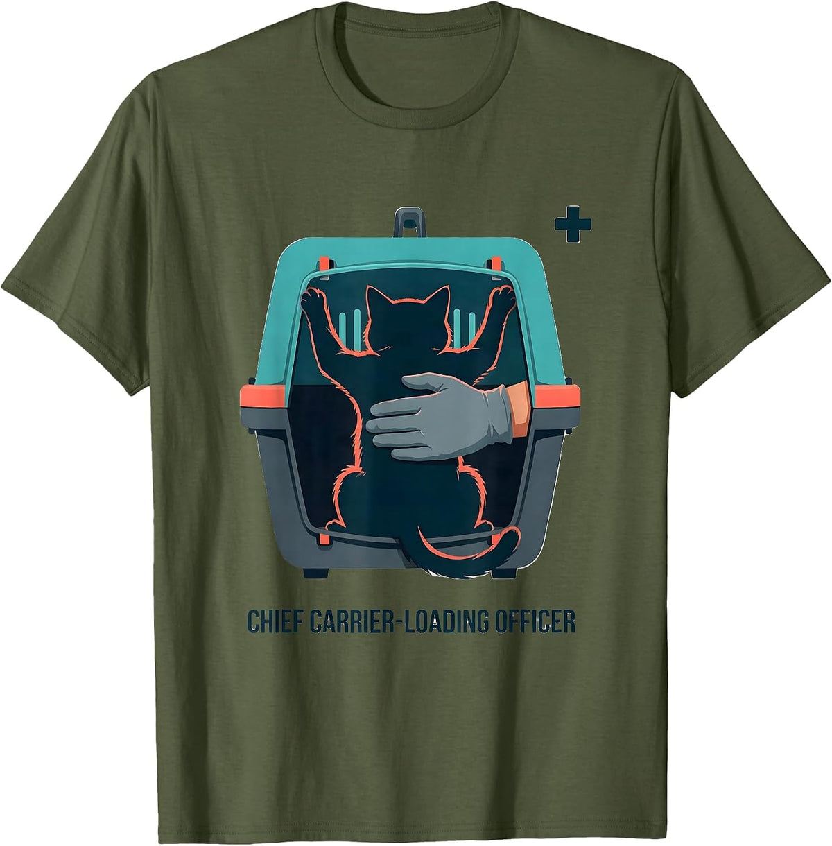 Men's Chief Carrier-Loading Officer Funny Veterinarian Gift Vet T-Shirt - Olive Green