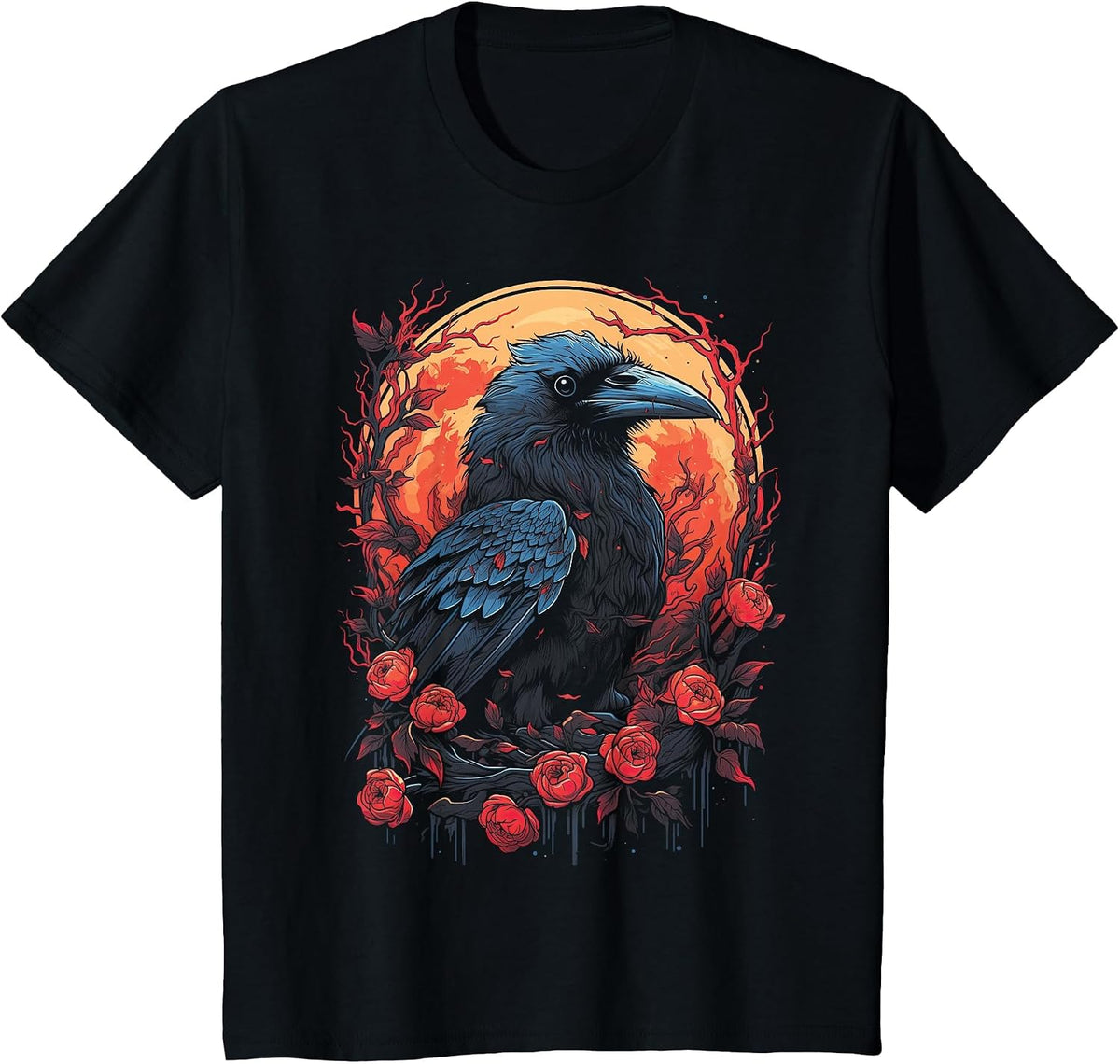 Raven Black Gothic Occult Viking Witchcraft T-Shirt - Black