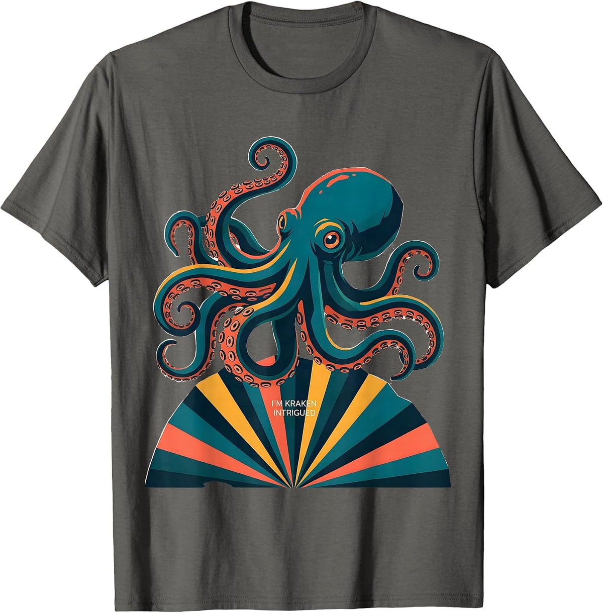 I'm Kraken Intrigued Funny Octopus Sea Monster Vintage T-Shirt - Asphalt Grey
