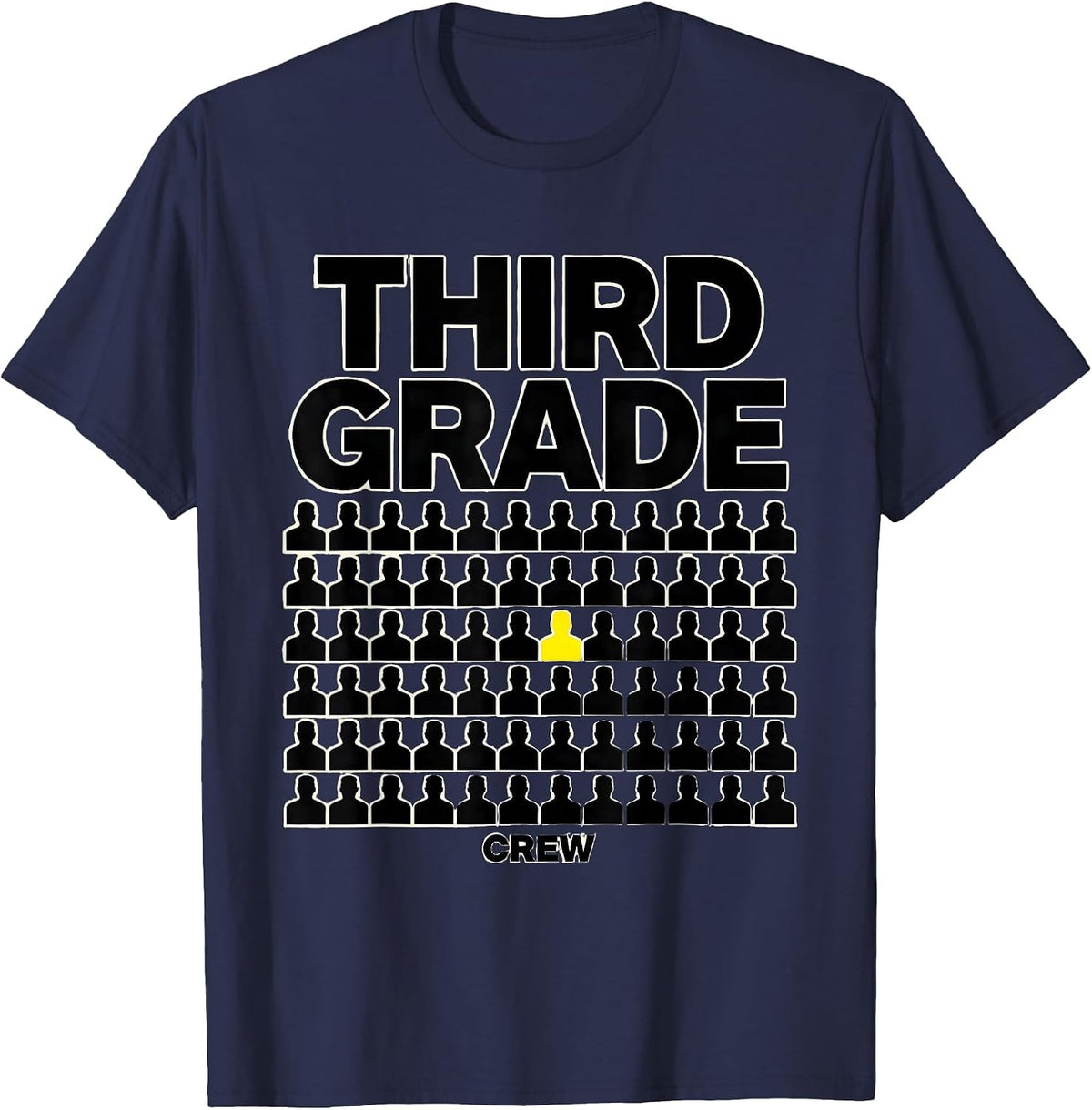 Men's Third Grade Crew Camo Back To School Boys Teachers T-Shirt - Navy Blue
