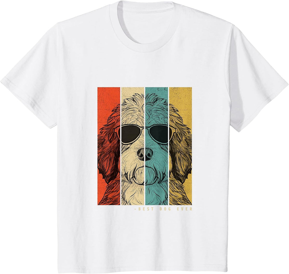 Vintage Saint Berdoodle Dog Mother Dad Children Men Women T-Shirt - White