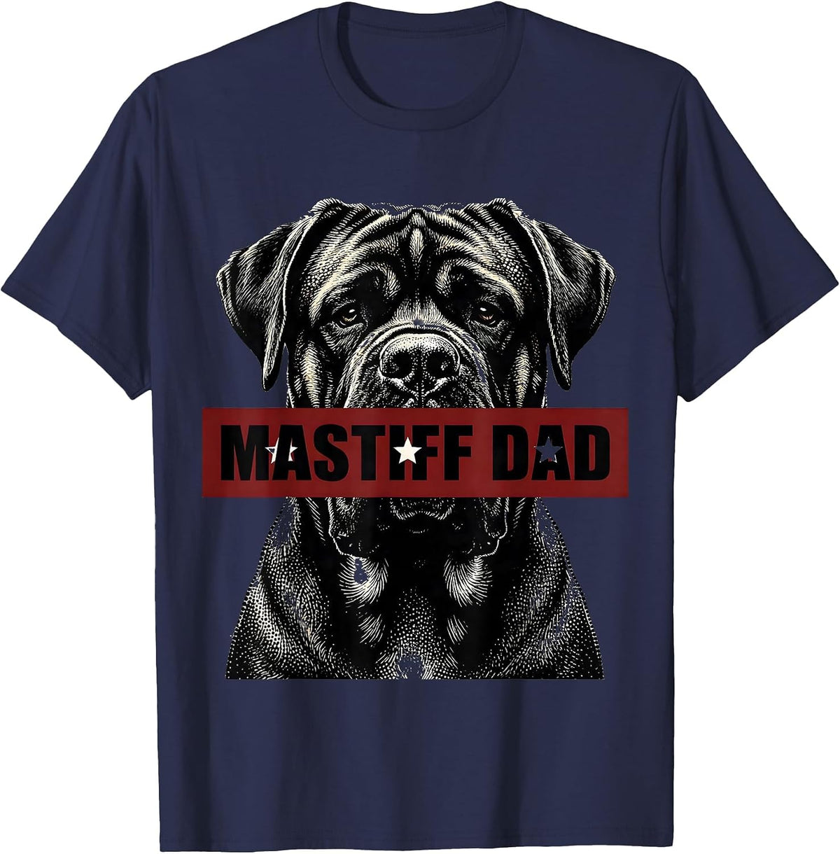 Mastiff Dad Patriotic Dog Breed Pride 4th Of July T-Shirt - Navy Blue