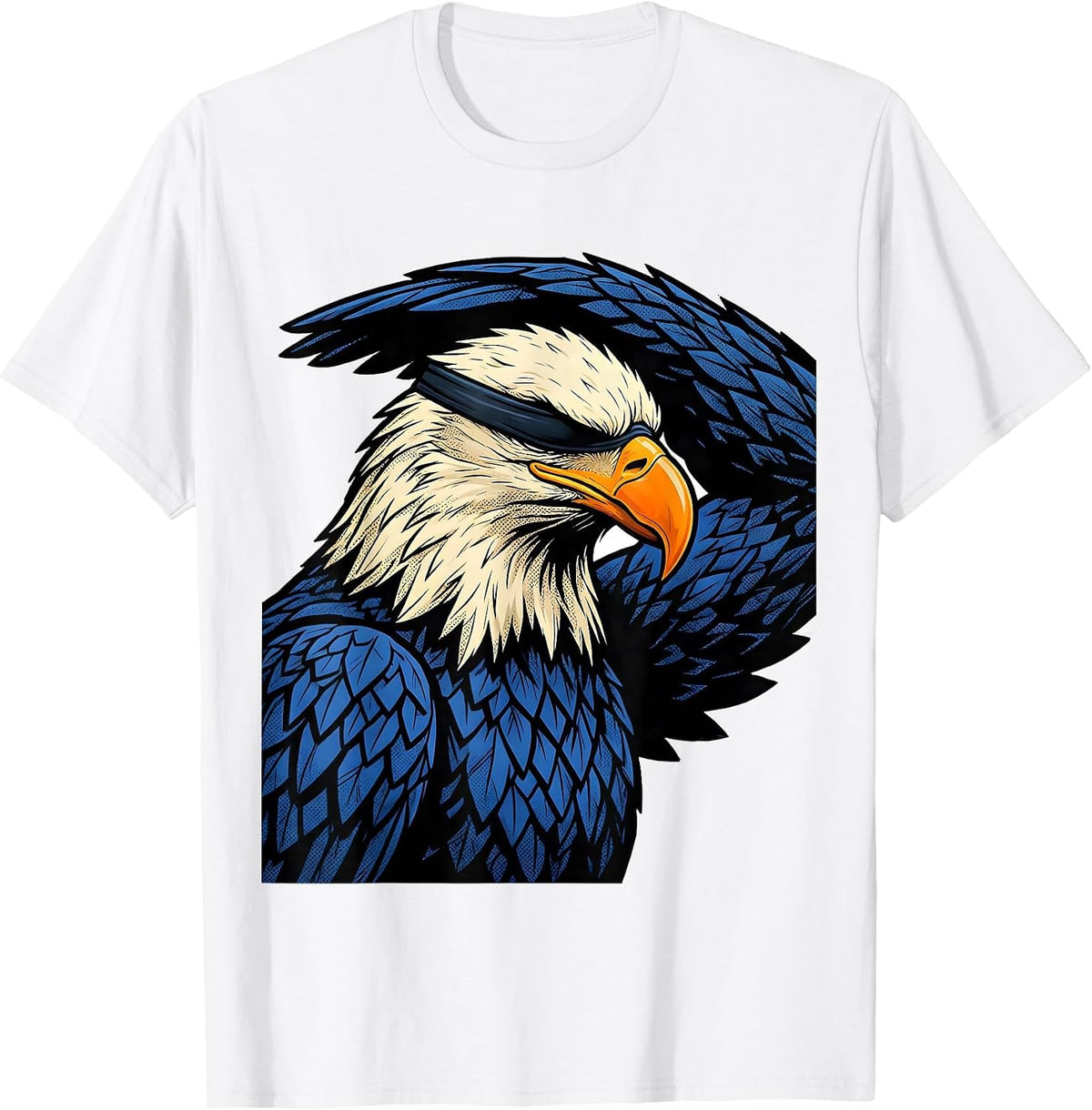 Men's Bald Eagle Comic Book Mascot Humor Novelty T-Shirt - White
