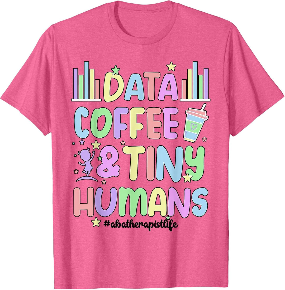 ABA Therapist Groovy ABA Therapy Applied Behavior Analysis T-Shirt - Pink Heather