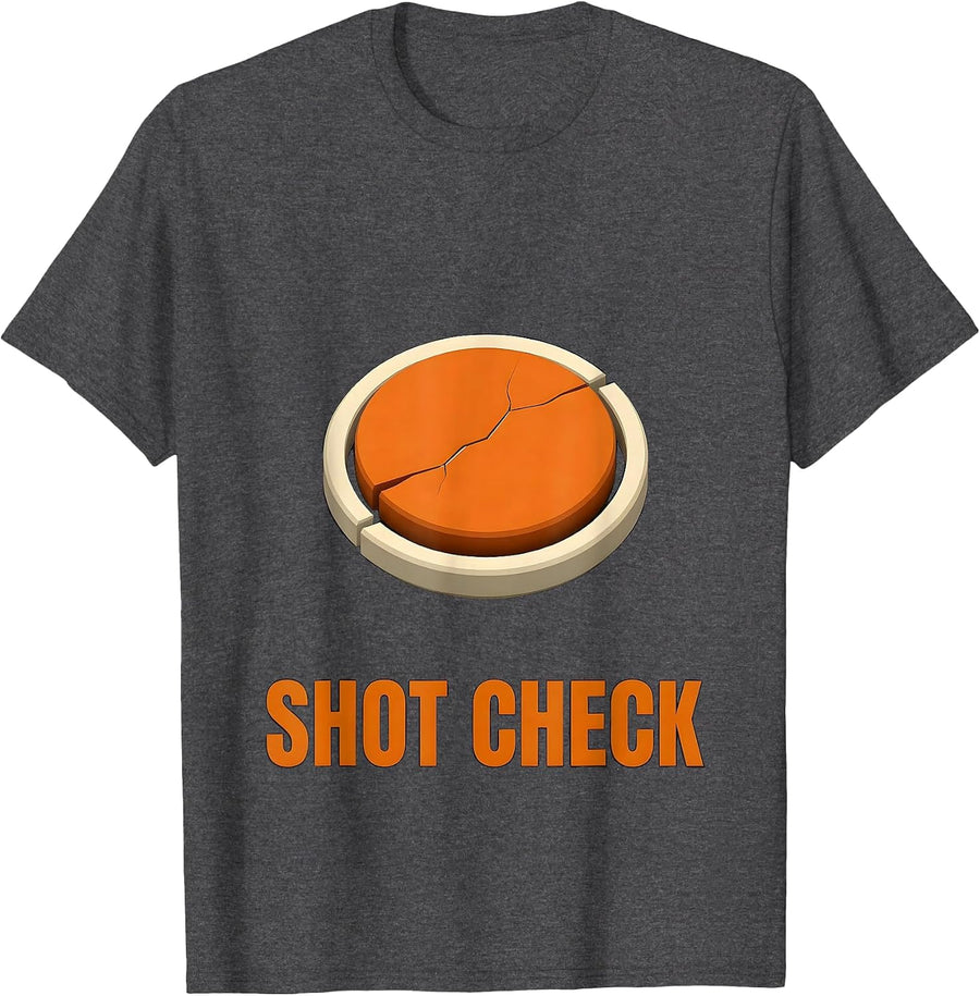 Men's Shot Check Isometric Clay Target Skeet Trap Shooting Humor T-Shirt - Dark Heather Grey