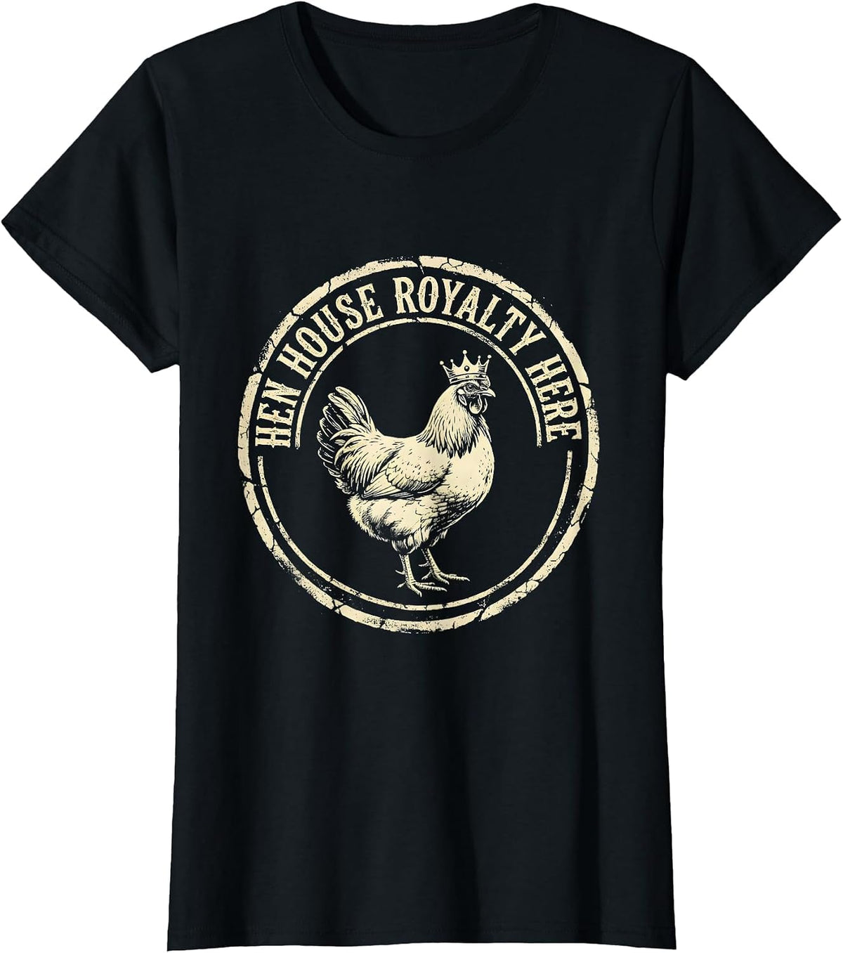Hen House Royalty Funny Chicken Design T-Shirt - Black