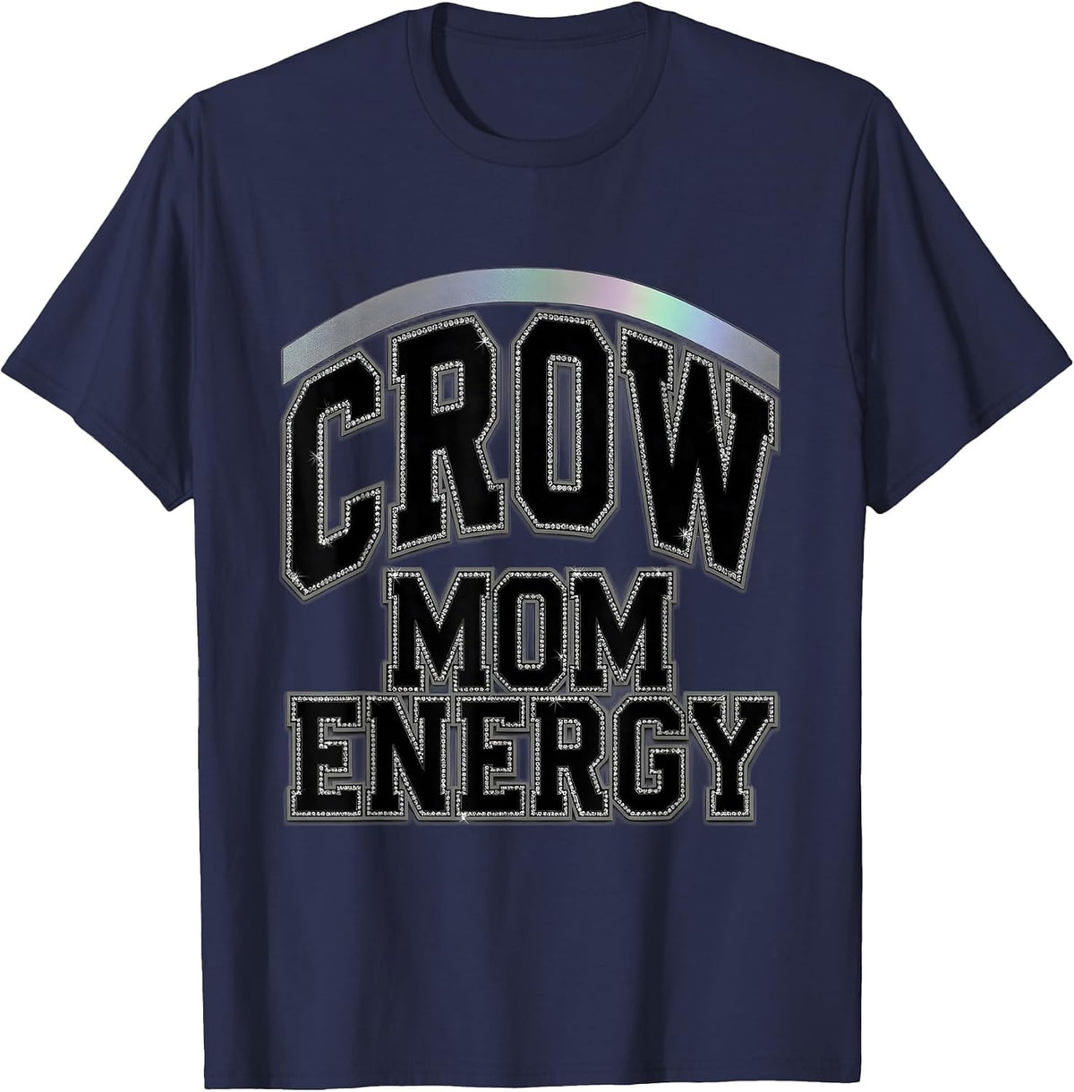 Crow Mom Energy Bold Graphic Design T-Shirt - Navy Blue
