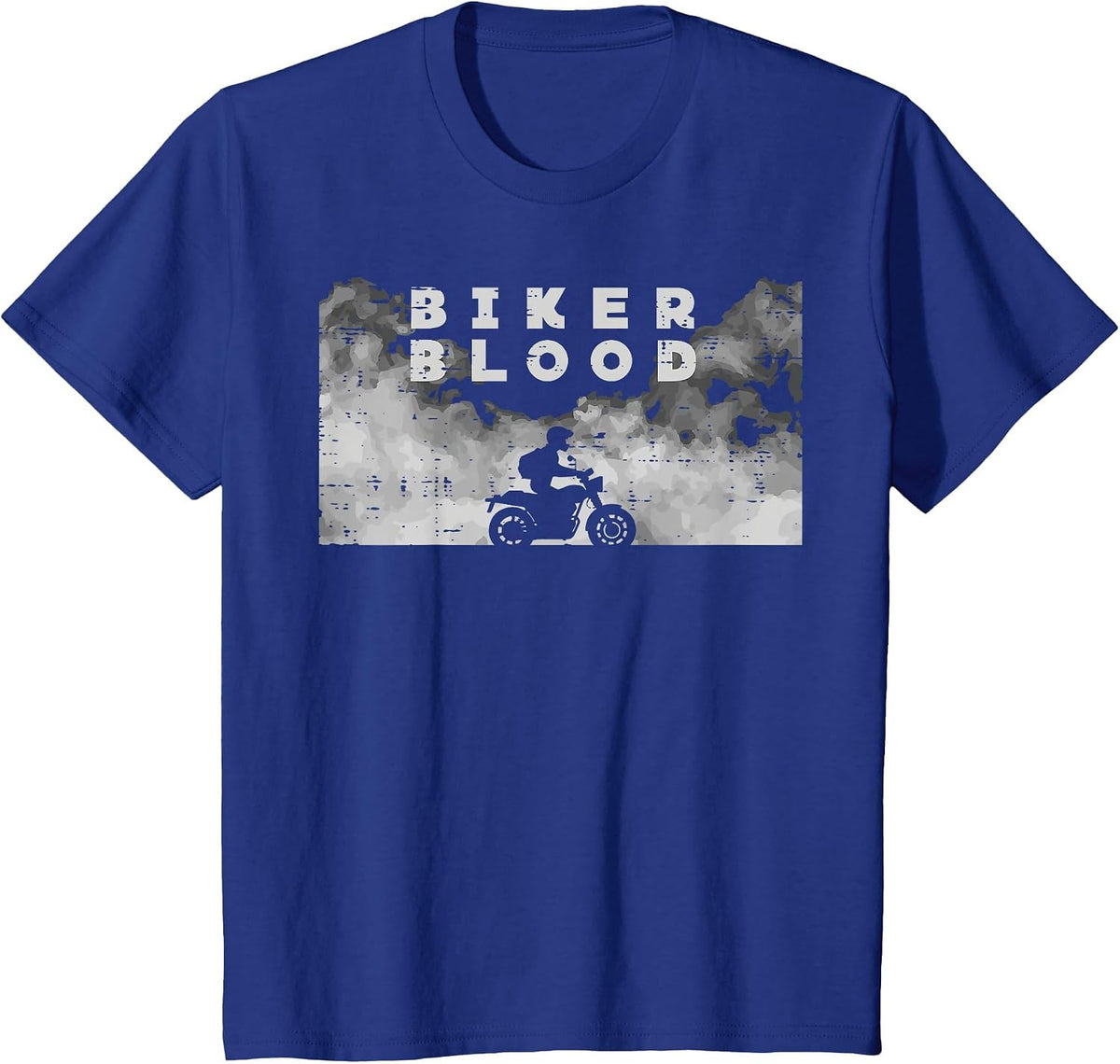 Biker Blood Motorcycle Motorbike Men Boys Kids Women Youth T-Shirt - Royal Blue