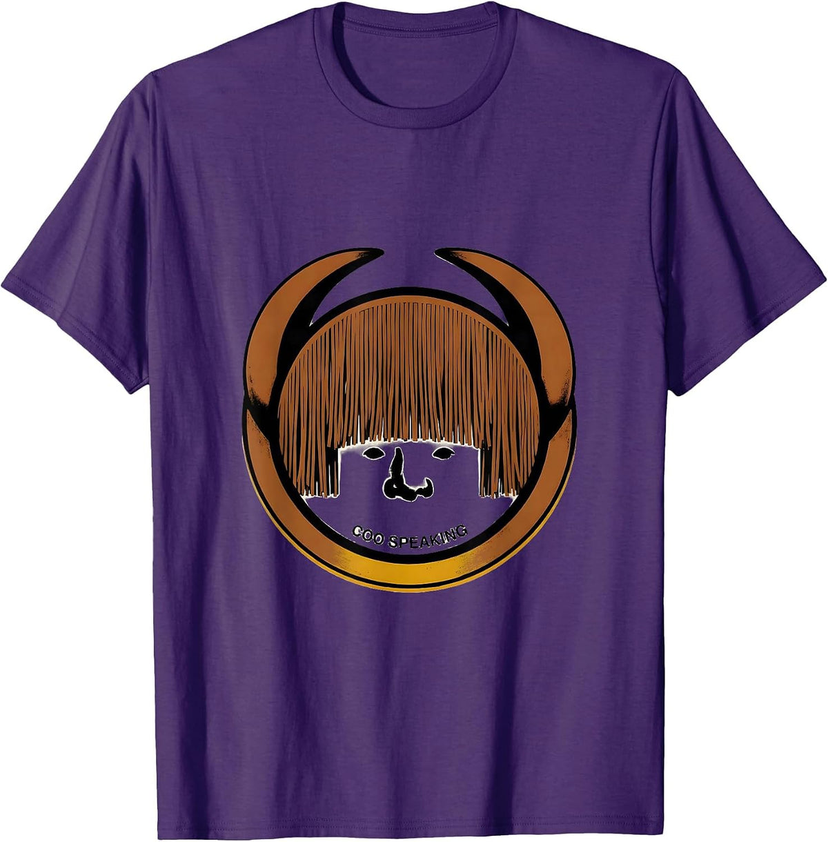 Coo Speaking Editorial Conceptual Highland Cow Whimsical T-Shirt - Purple