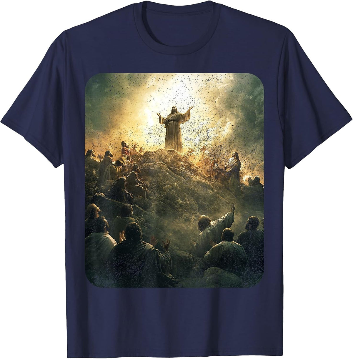 Jesus On T-Shirt - Navy Blue