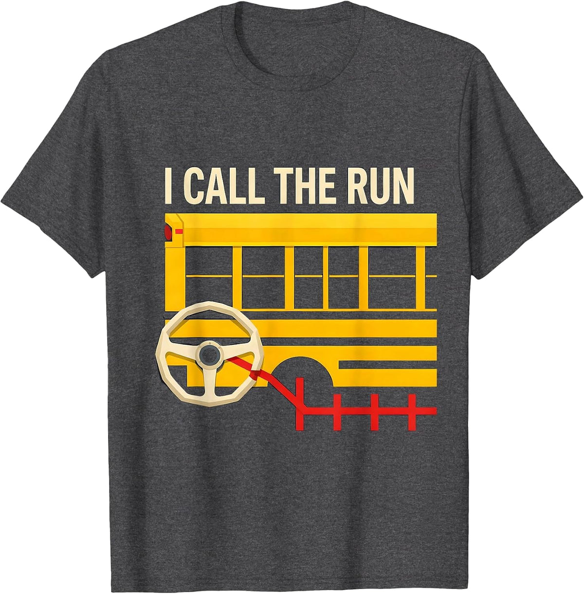 I Call The Run Funny School Bus Driver Toddler Birthday T-Shirt - Dark Heather Grey
