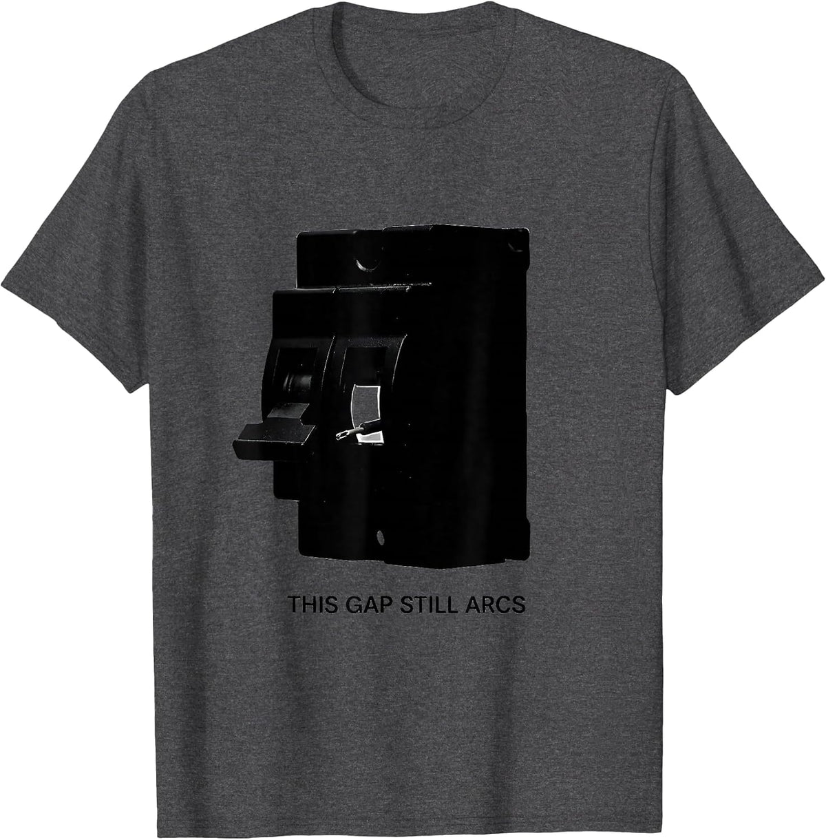 Men's This Gap Still Arcs Funny Electrician Engineer Lineman Gift T-Shirt - Dark Heather Grey