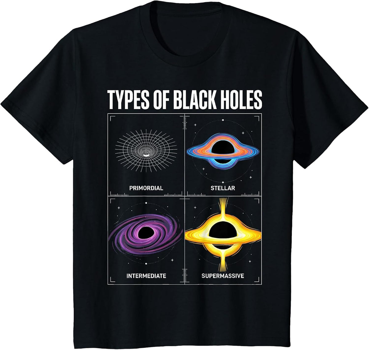 Types of Black Holes T-Shirt - Black