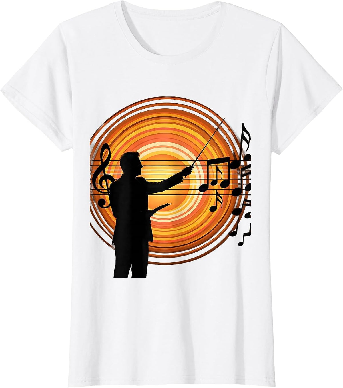 Music Teacher Chalkboard Staff Lines Illustration T-Shirt - White