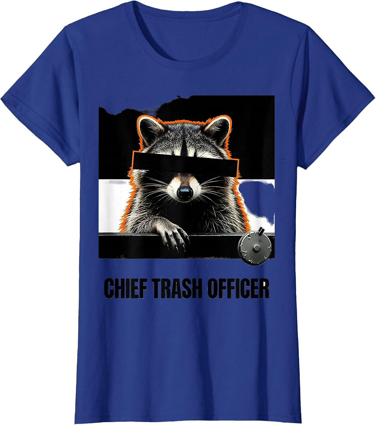 Women's Chief Trash Officer Funny Raccoon Meme Spirit Animal T-Shirt - Royal Blue