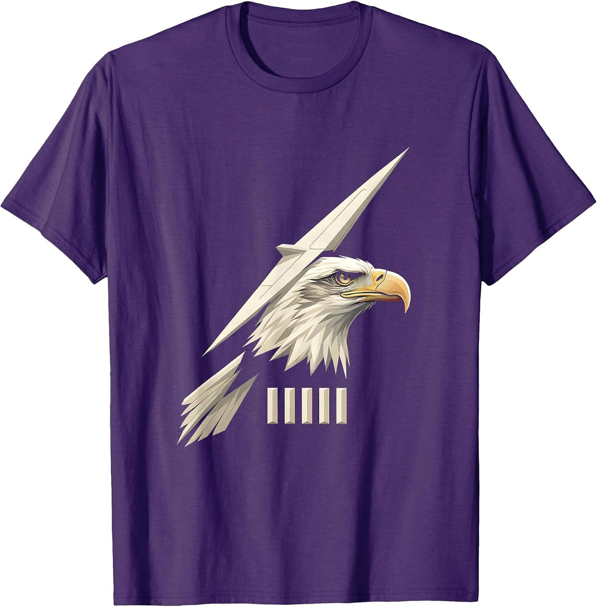 Bald Eagle Head Minimalist Patriotic Fan T-Shirt - Purple