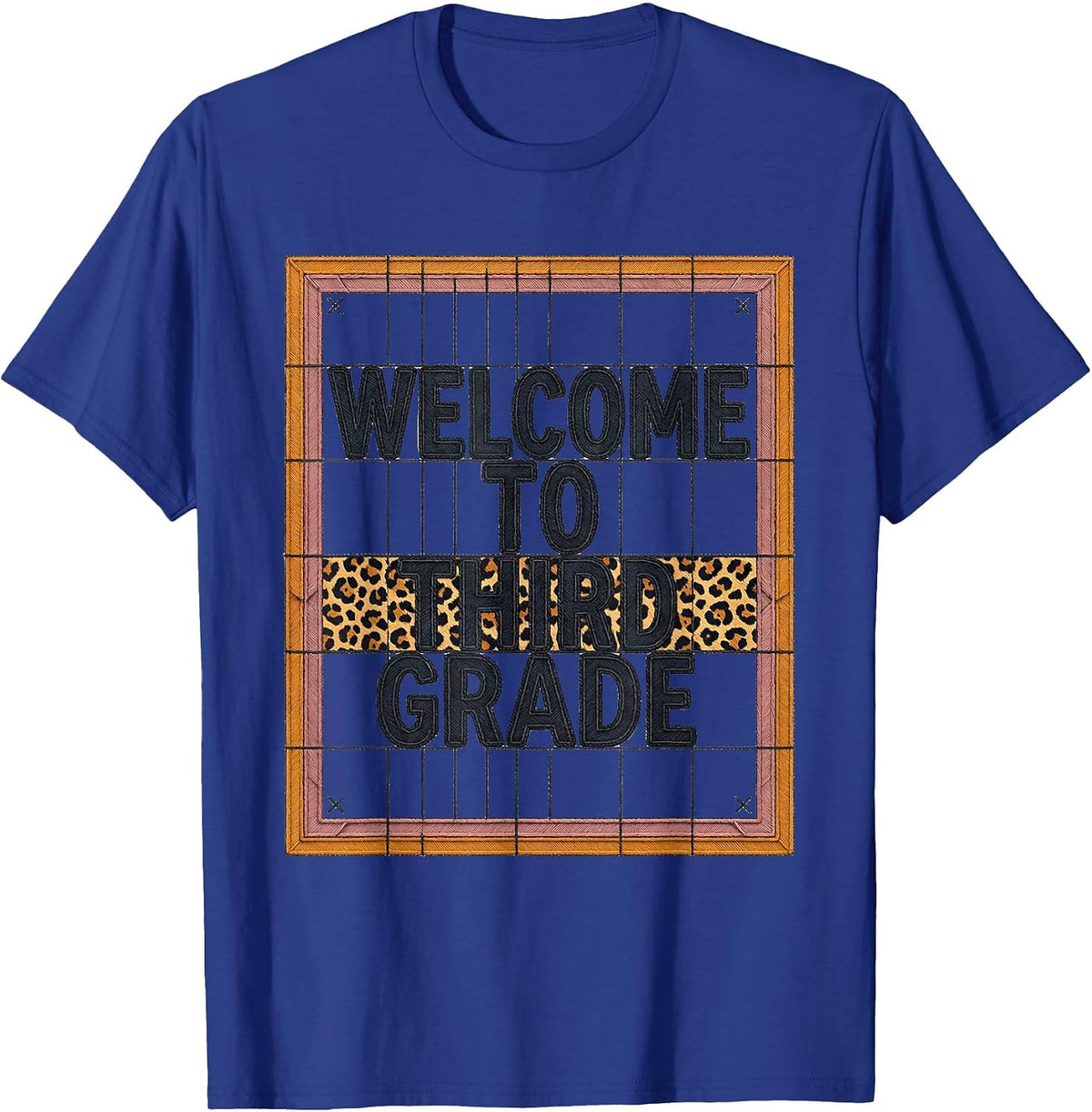 Men's Welcome To Third Grade Leopard Print Teacher Back To School T-Shirt - Royal Blue