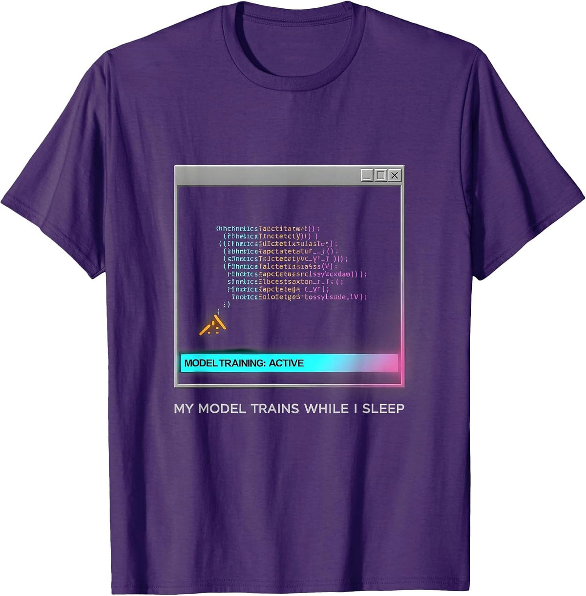 My Model Trains While I Sleep Funny Programmer Developer T-Shirt - Purple