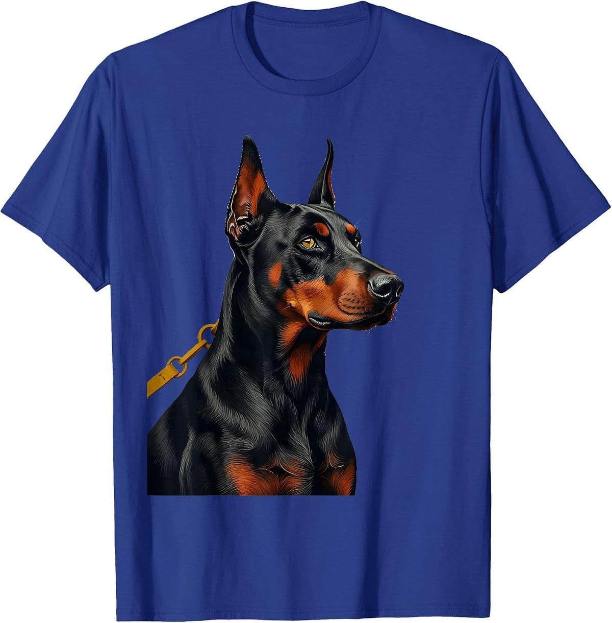 Doberman Silhouette Midcentury Modern Dobie Mom Dad T-Shirt - Royal Blue
