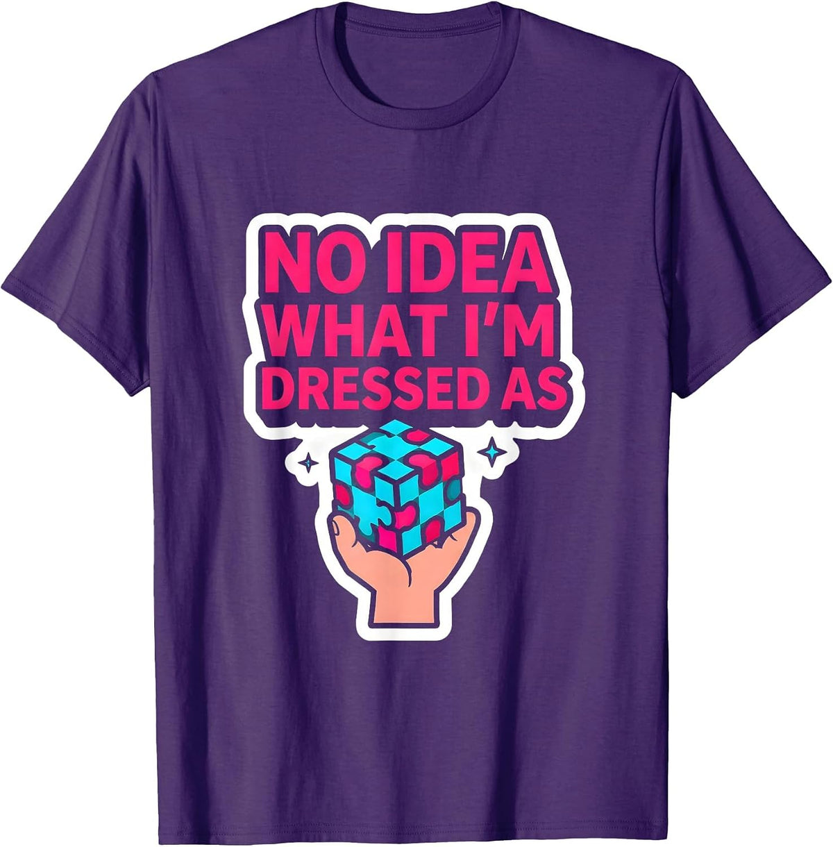 Men's No Idea What I'm Dressed As Funny 80s Party Costume T-Shirt - Purple
