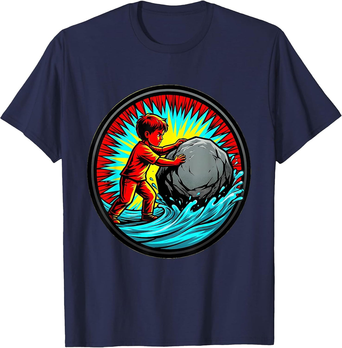 Be Like Subtraction Remove Obstacles Graphic Tee T-Shirt - Navy Blue