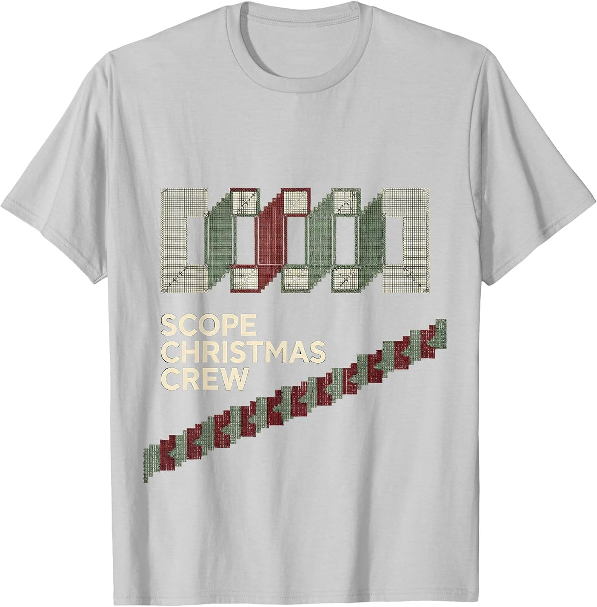 Men's Scope Christmas Crew Gastroenterology Nurse Endoscopy Tech T-Shirt - Silver Grey