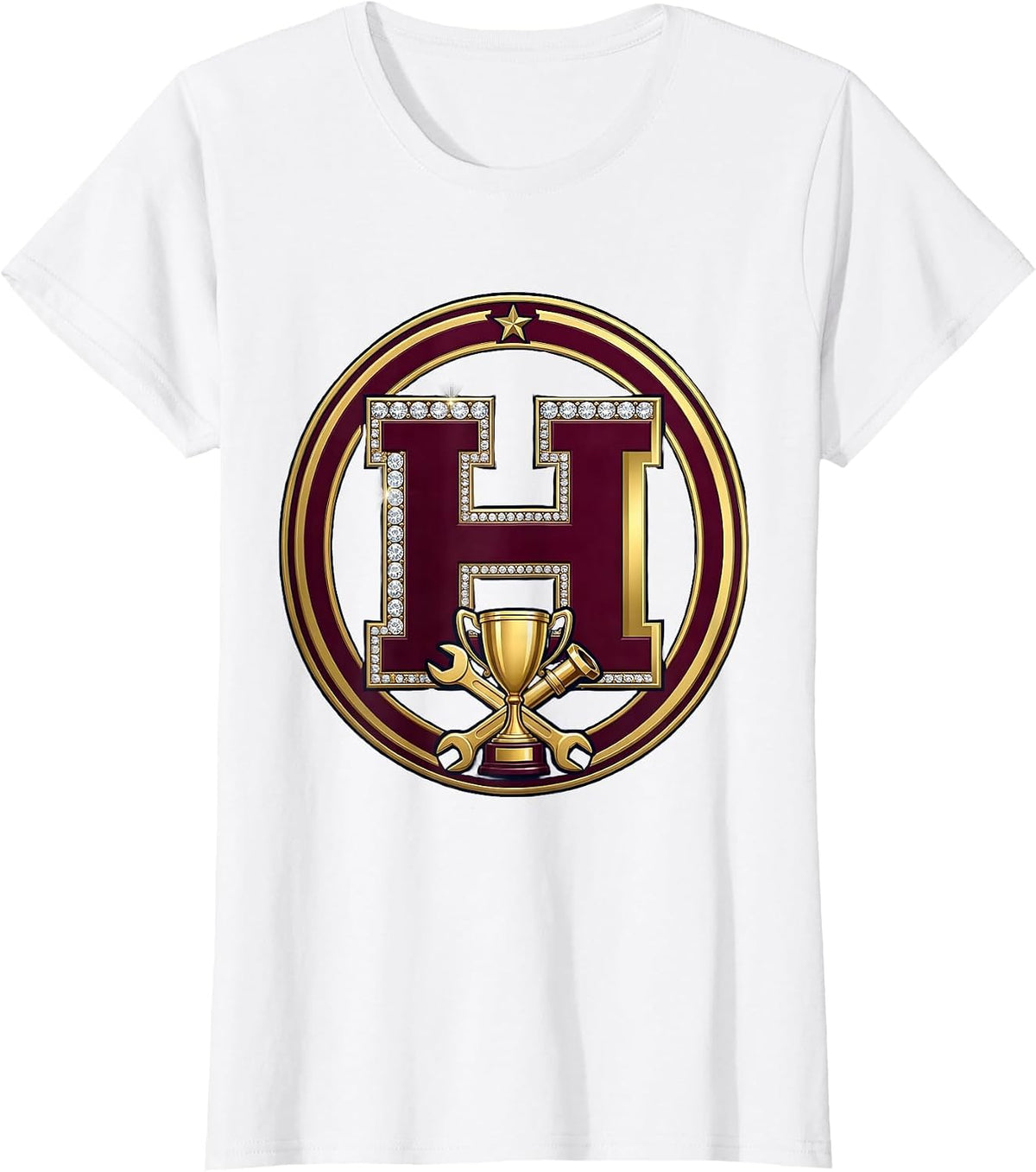 Trophy Husband Plumber Golden Toolbox Graphic Tee T-Shirt - White