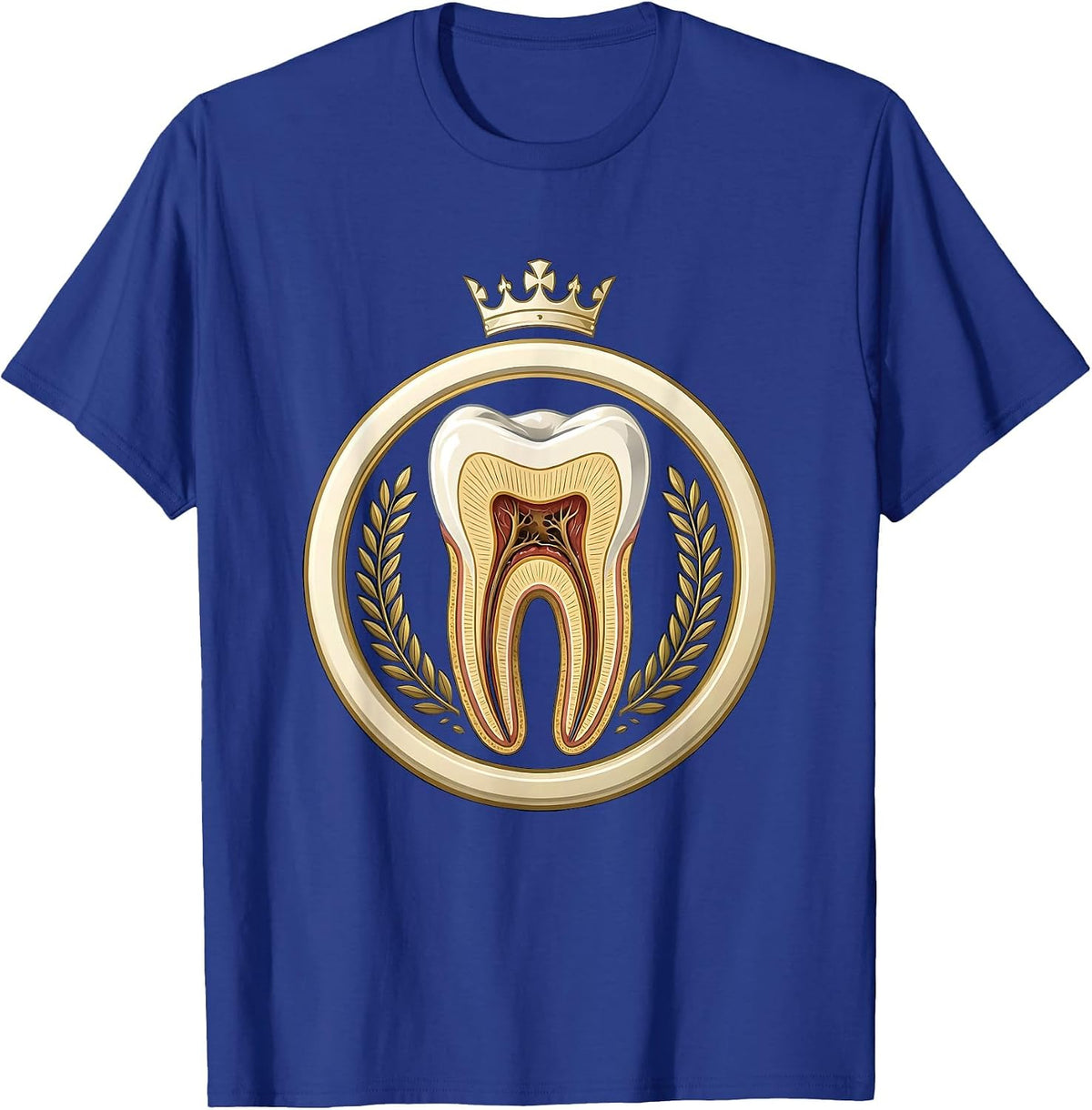 Molar Cross-Section Dental Assistant Graphic T-Shirt - Royal Blue