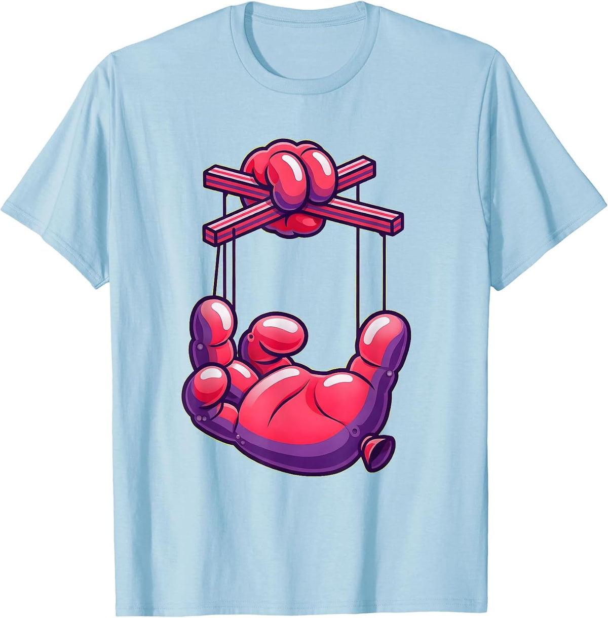 Puppet Controlling Puppet Graphic Novelty Design T-Shirt - Baby Blue