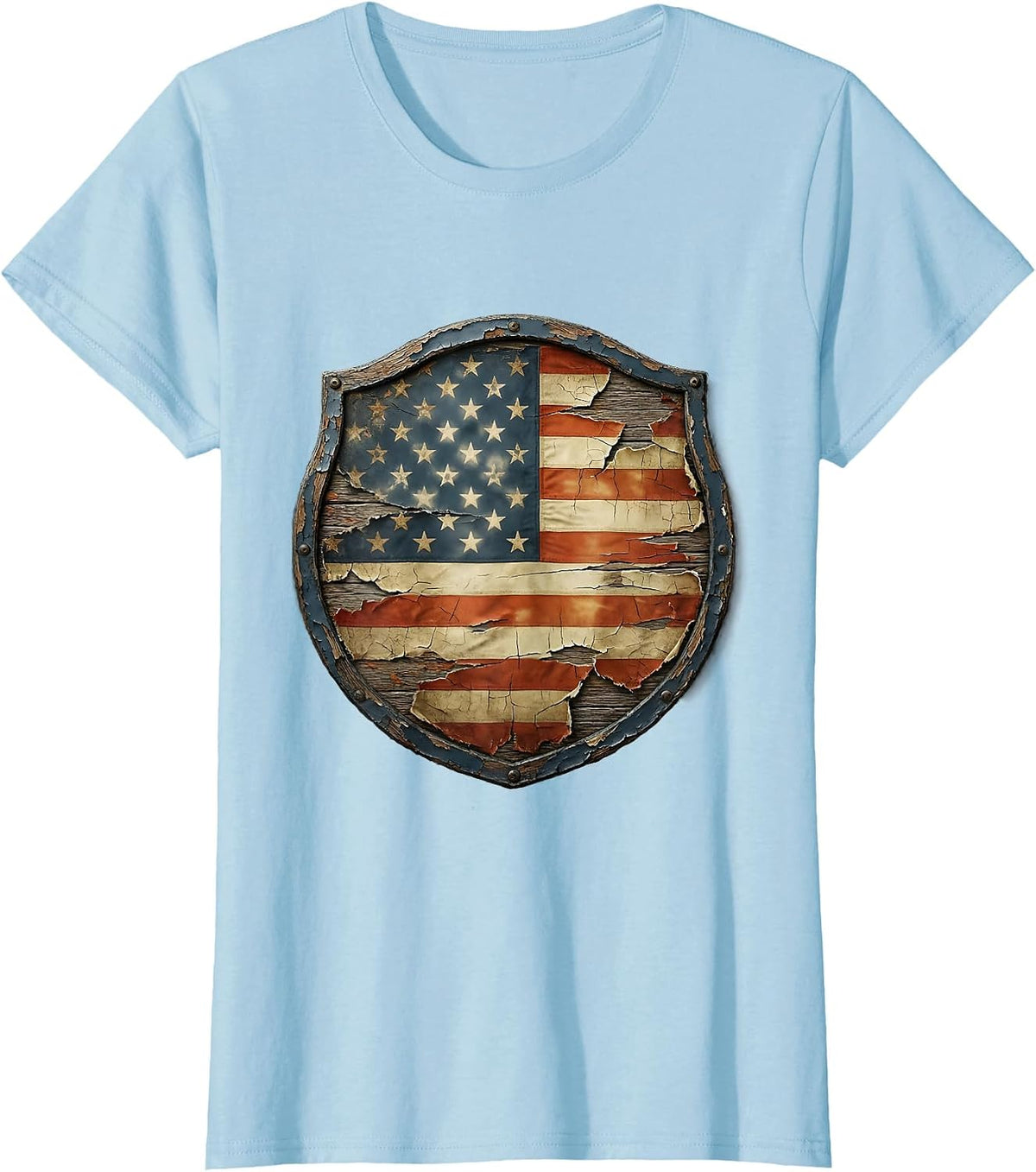 Labor Day Firefighter Smoke Cloud Illustration T-Shirt - Baby Blue